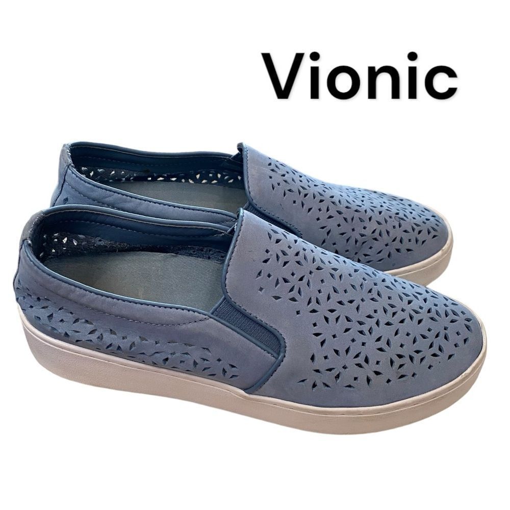 VIONIC Women's Midi Perf Blue Slip on Slip-on Loafers Sneakers 6.5